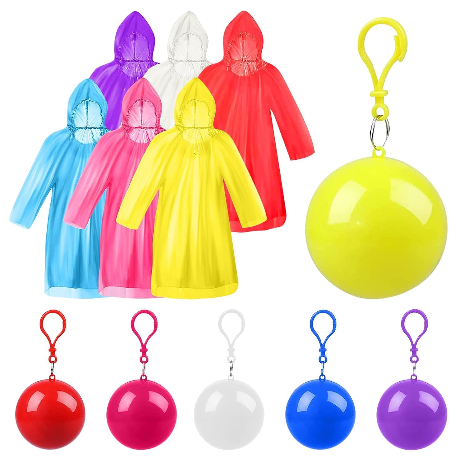 Disposable Emergency Rain Ponchos Waterproof Raincoats In Keychain Ba 8M Zone