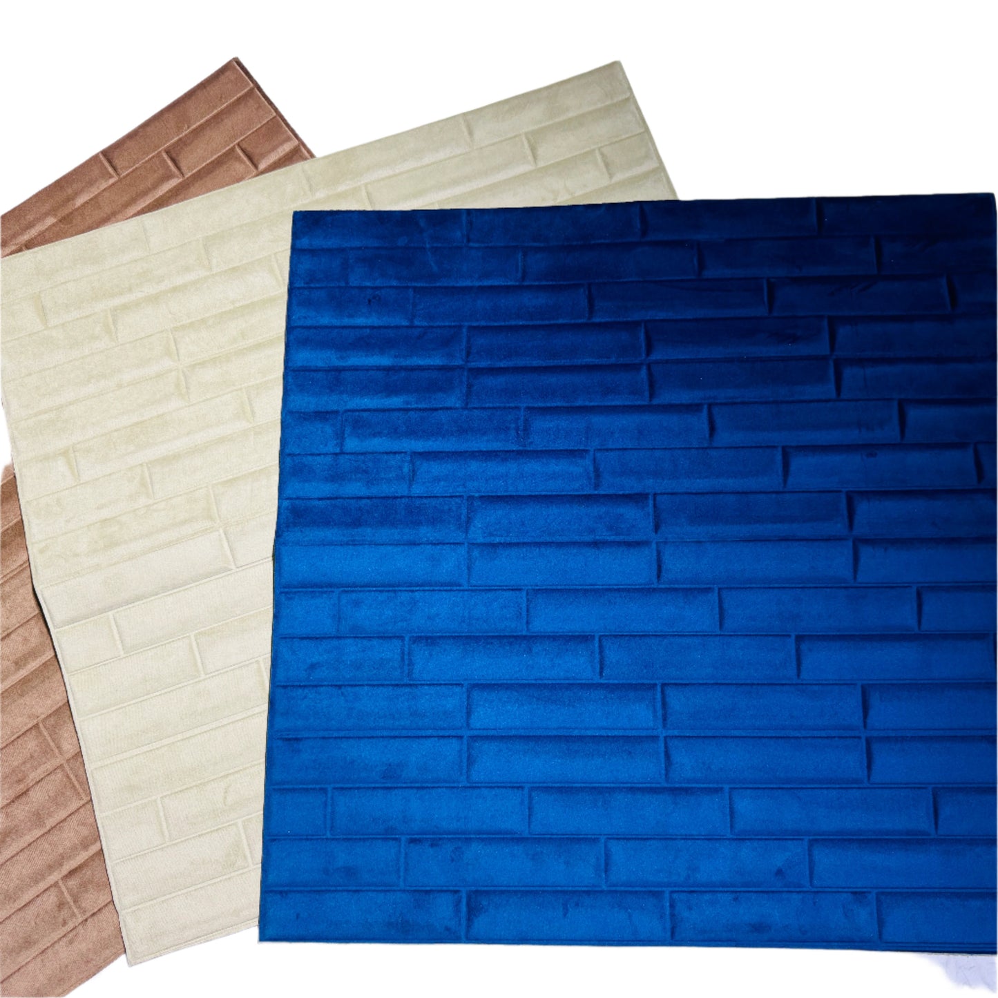 3D Velvet Brick Wall Stickers PE Foam & Velvet Design Self Adhesive Wallpaper Wall Tiles for wall (70x77 cm)