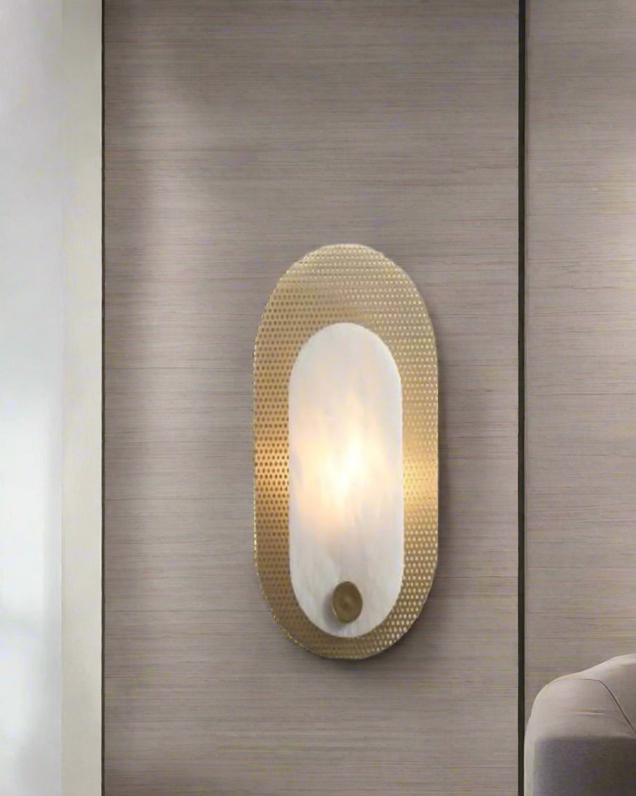 Sleek Matte Gold-plated Metal Frame Wall Light Series-W878