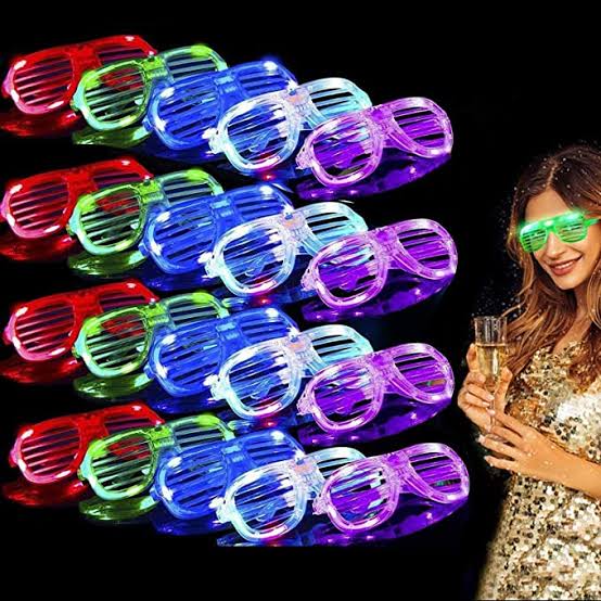 LED Rave Glasses Party Eyeglass dj Flashing Sunglasses for Neon & Bachlore Party Glow in Dark Christmas Party Sunglasses