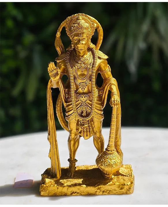 Standing Hanuman Ji Statue, Bajrang Bali with Gada for Car Dashboard Office Home Decorative Showpiece