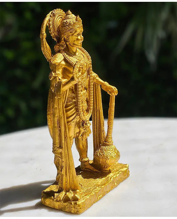 Standing Hanuman Ji Statue, Bajrang Bali with Gada for Car Dashboard Office Home Decorative Showpiece