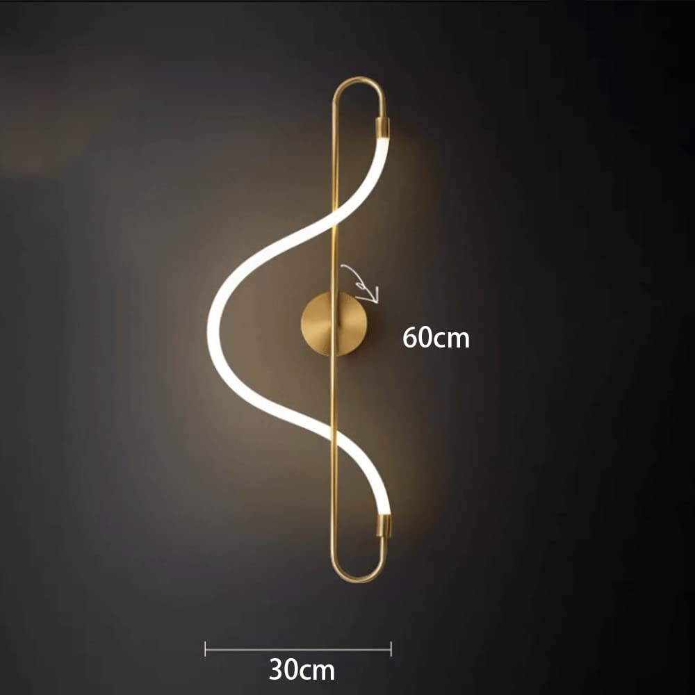 LZB326 Linear Golden Metal Wall Light with Silicone Shade, Modern LED Wall Light, Bedside Wall Lights, Gold Decorative Wall Lights Warm White