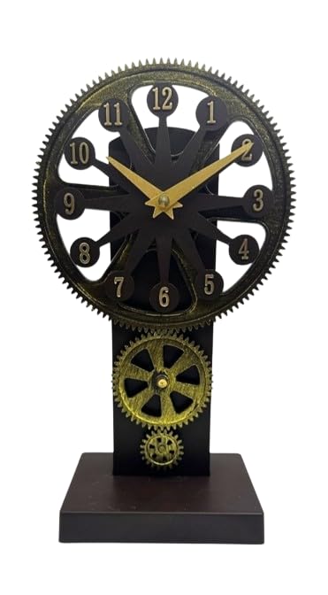 Wall Clock Desk Clock Antique Gear Iron Timing Shaped Operated Gift Day Tabletop Clock Removable Base Random Colours