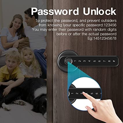 Escozor® MFK02 Smart Digital Keyless Door Lock for Bedroom/Office Unlock Using Fingerprint,Password,Mechanical Keys & Bluetooth Mobile App