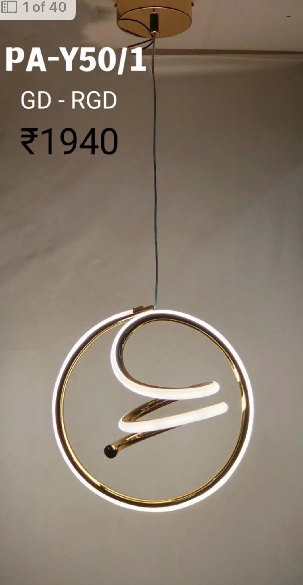 Hanging Light PAY50 Adjustable Height 1 Year Warranty 3 Colour Temperature Options