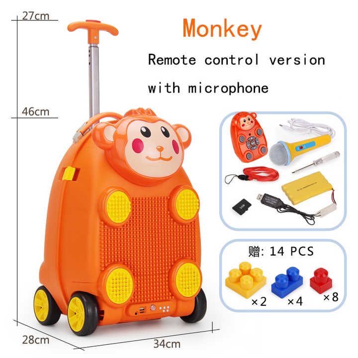 Remote Controlled Rechargeable Trolley Bag For Kids with Lego Karaok 8M Zone