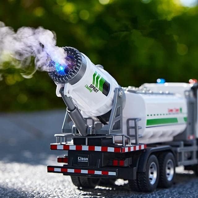 Spray Sprinkler Alloy Model Sound and Light Collection Diecast Toys Water Cannon Truck Toys for Kids