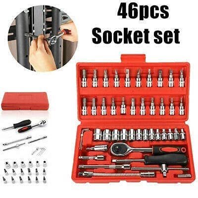 46 In 1 Multipurpose Steel Spanner Tool Hex Socket Combination Toolkit