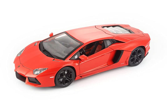 Alloy Metal Pull Back Die-cast Car 1:24 Lamborgini Aventador Diecast Metal Toy car with Openable Doors & Light, Music Boys Gifts Toys for Kids