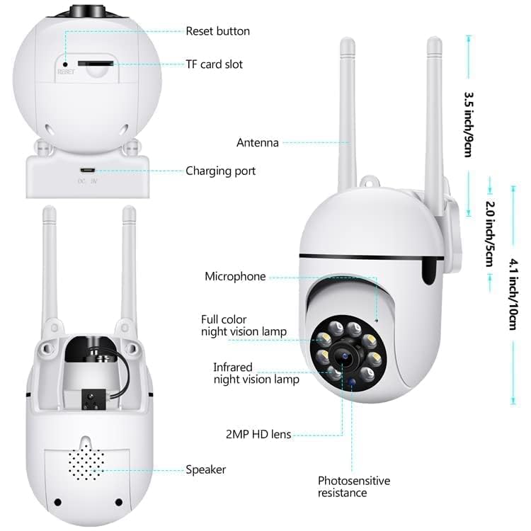 Wi-Fi Camera CCTV Camera 1080p Wireless PTZ Bulb Shape V380 Pro Indoor 360° Smart Home Security Camera