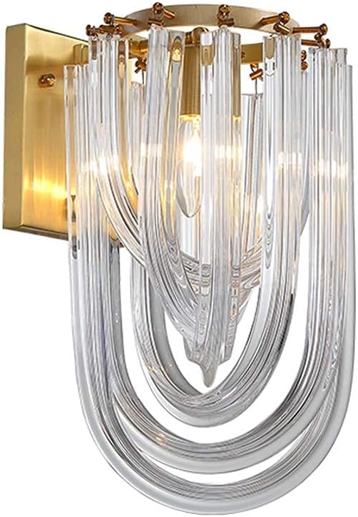 Gold Wall Light Modern Crystal Shade Wall Lamp Clear Glass Wall Lamp Wall -B200X400MM 1 Bulbs Model Series 33316