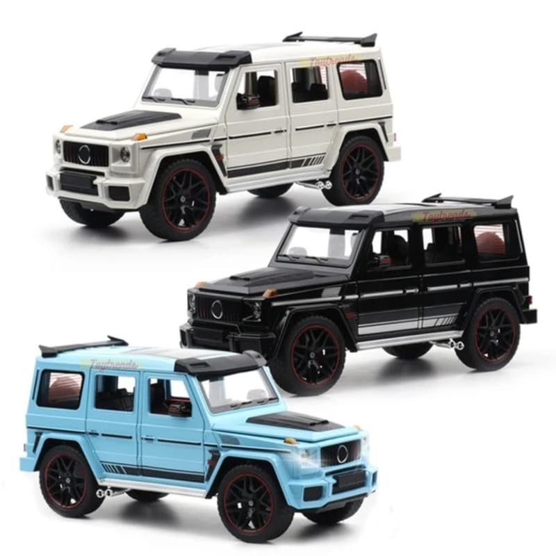 1:24 Die Cast G Wagon,Big Size Pullback Babosi Toy Car with Lights Sound, Scale Model Metal Car with Door Opening