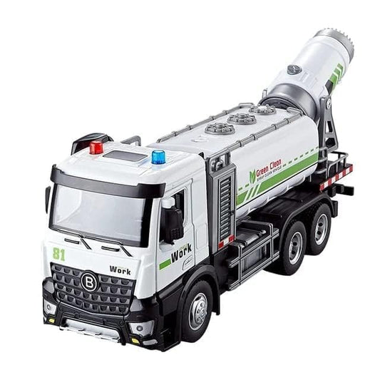 Spray Sprinkler Alloy Model Sound and Light Collection Diecast Toys Water Cannon Truck Toys for Kids