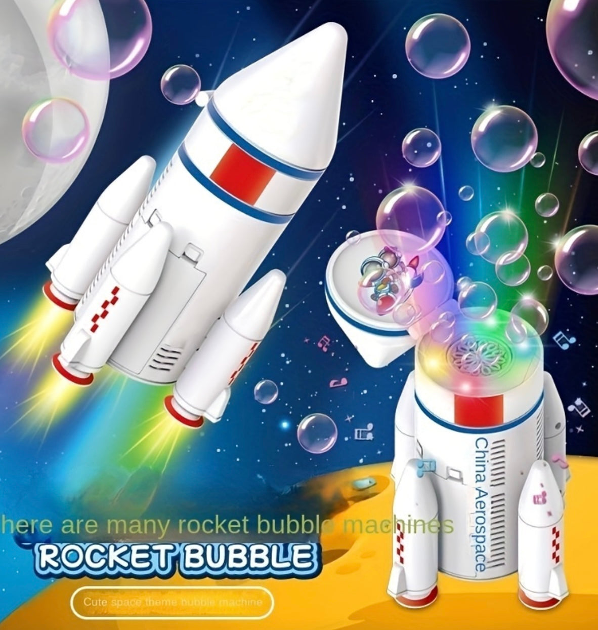 Rocket Astronaut Bubble Machine Toy