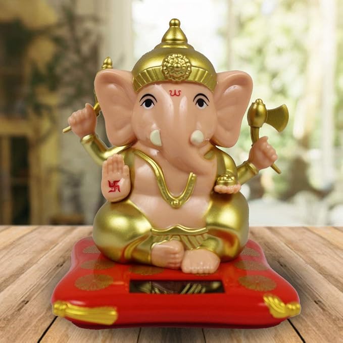 Solar Ganesha Statue for Car, Home and Office |Solar Lord Ganesh ji Moving Hands