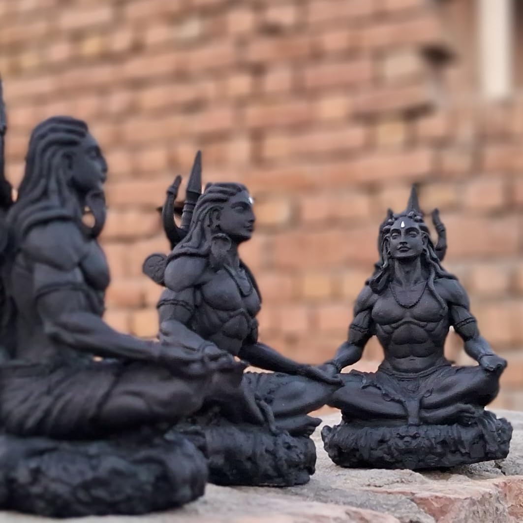 Mahayogi Shiva Statue Sculpture 3.5 inc for Home Decor, Office or Pooja Items Bhole Shankra murti Adiyogi