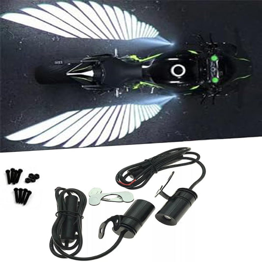 Waterproof LED Angel Wings Style Light – Universal Fit for All Motorcycles, Scooty (White Reflection, 1 Pair) (Angel Wing Light)