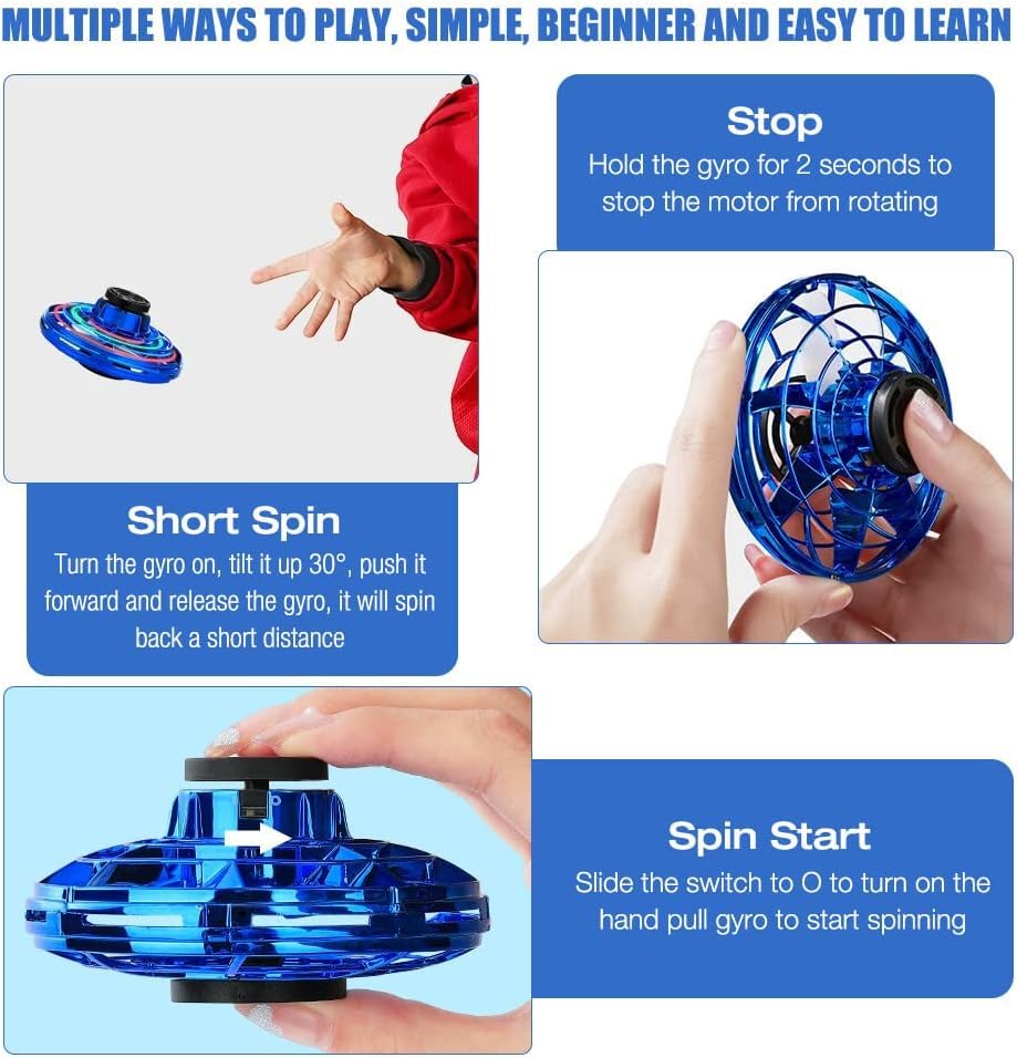 UFO Fingertip Upgrade Flight Gyro Flying Spinner Decompression Toy for Adult and Kids [(Multicolor)]