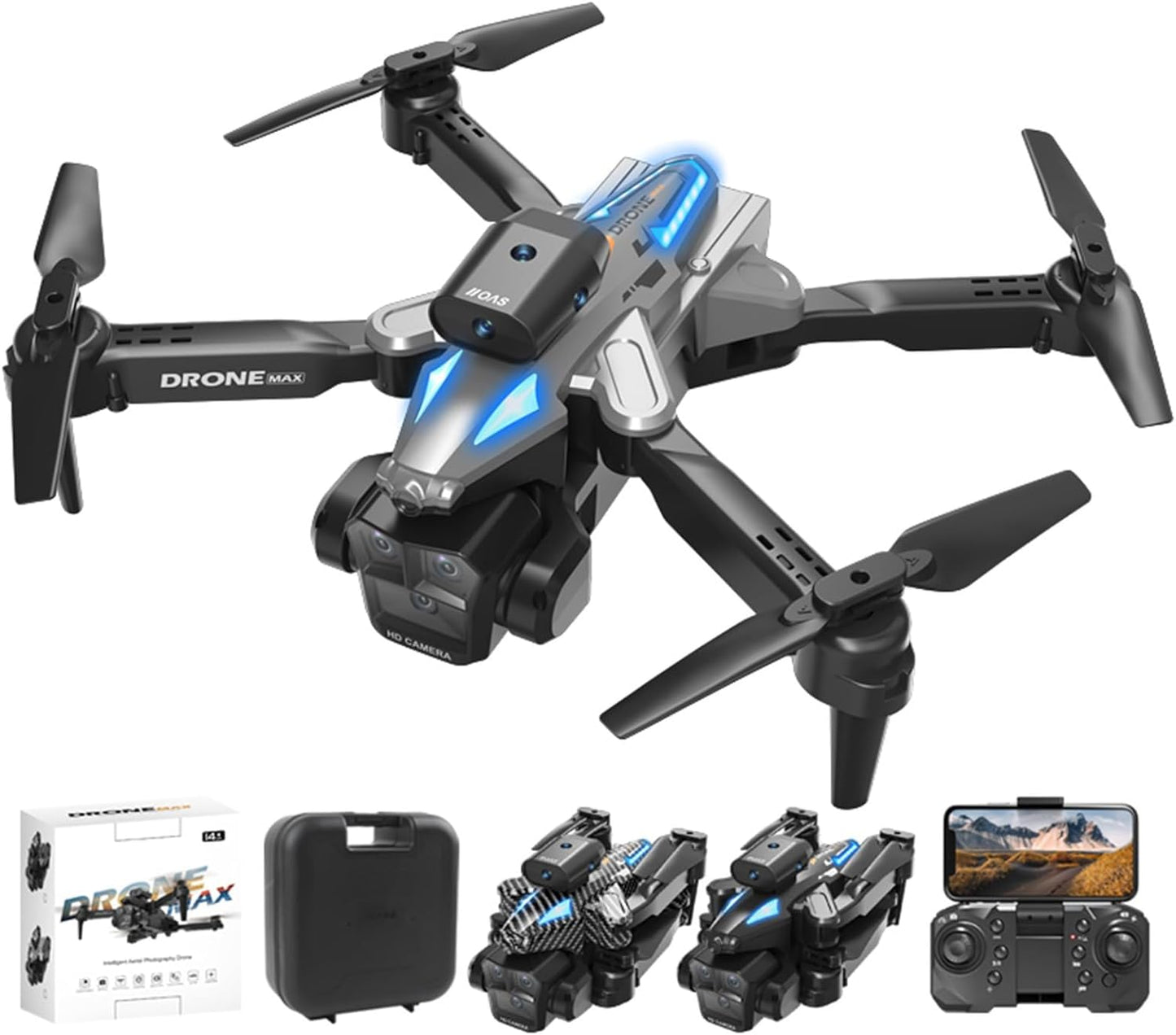 Drone Max Four-Way Obstacle Avoidance Remote Control Drone, Foldable 4K High-Definition Single Lens Drone, Supporting Free Switching of Angles Providing Wider Range of Aerial Photography