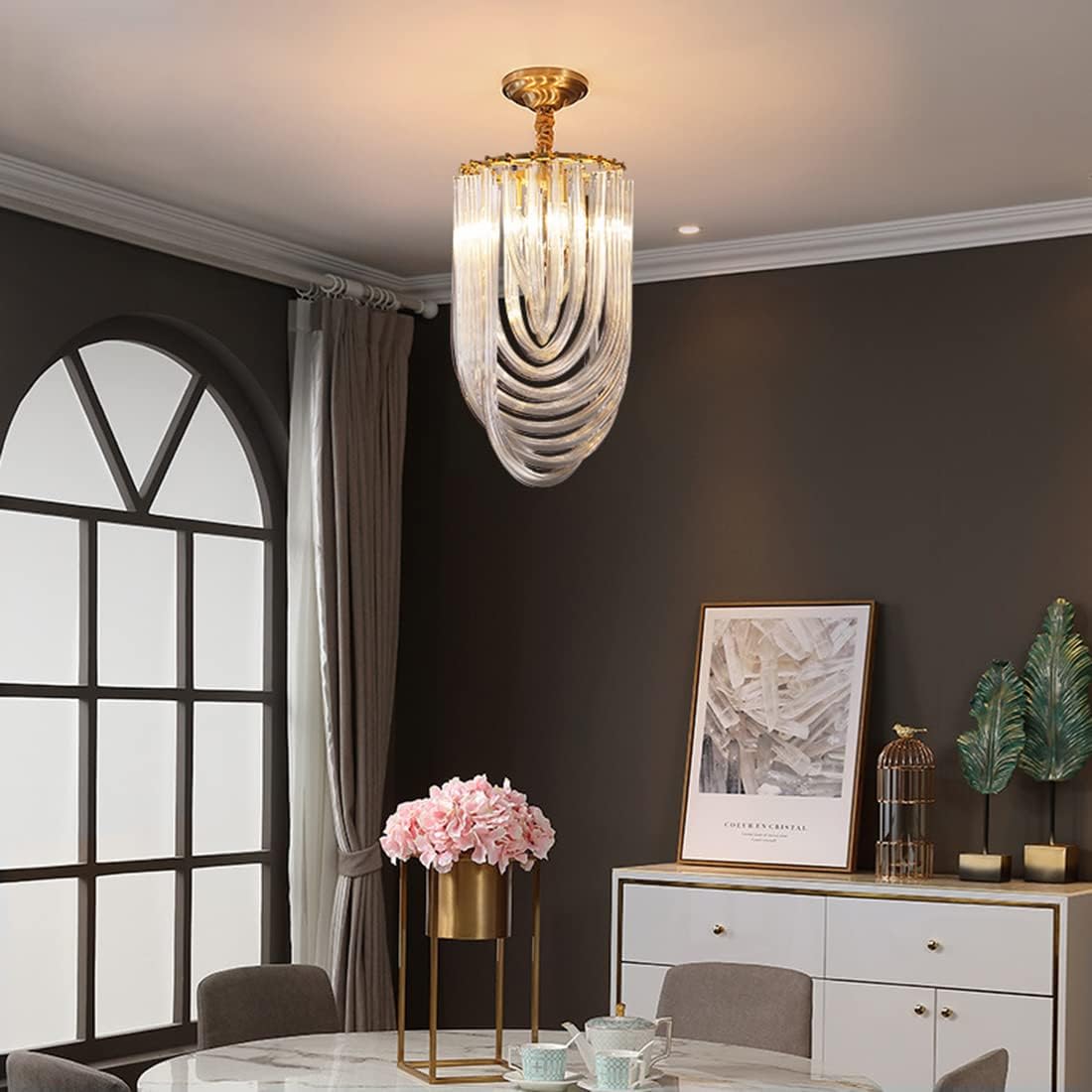 Series 33316 Modern Crystal Gold Chandelier