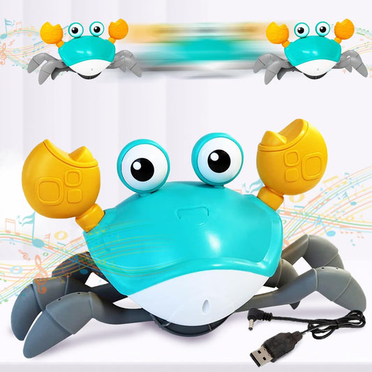 Rechargeable Crawling Crab Baby Toy Electric Sensor Musical Dancing Walking Crawly Crab