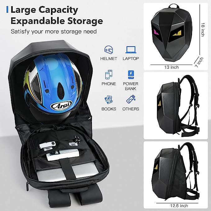 LB02 Backpack With App Working Laptop Bag Motorcycle Riding Backpack 8M Zone