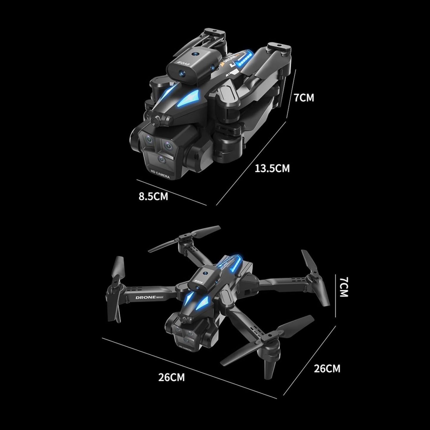 Drone Max Four-Way Obstacle Avoidance Remote Control Drone, Foldable 4K High-Definition Single Lens Drone, Supporting Free Switching of Angles Providing Wider Range of Aerial Photography