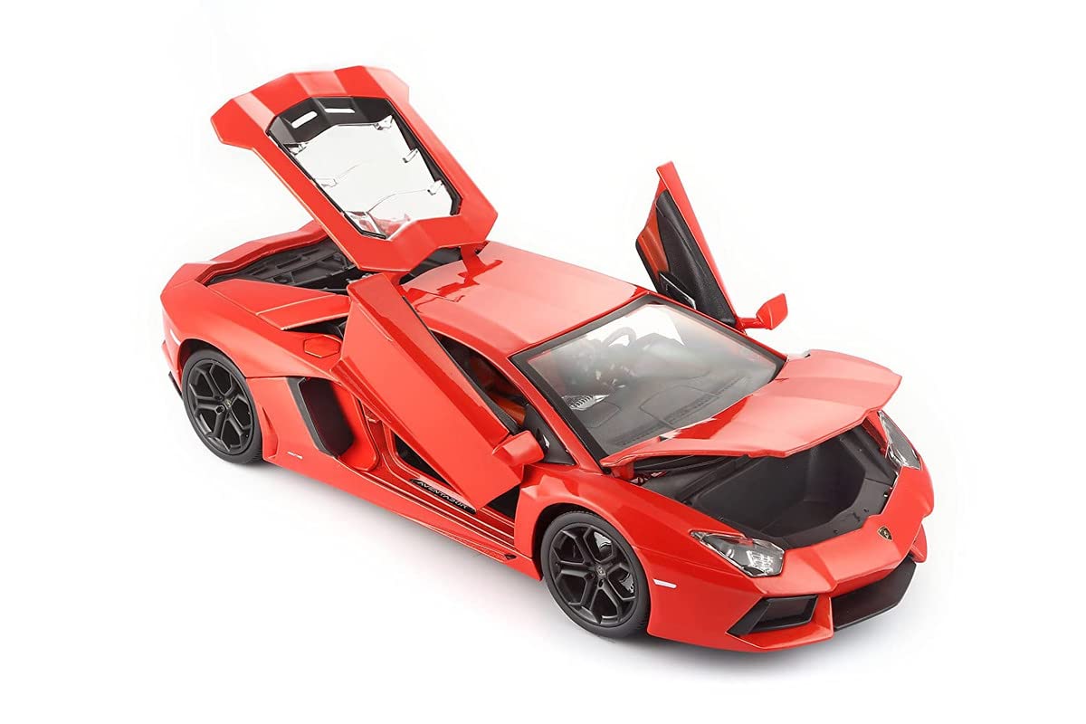 Alloy Metal Pull Back Die-cast Car 1:24 Lamborgini Aventador Diecast Metal Toy car with Openable Doors & Light, Music Boys Gifts Toys for Kids