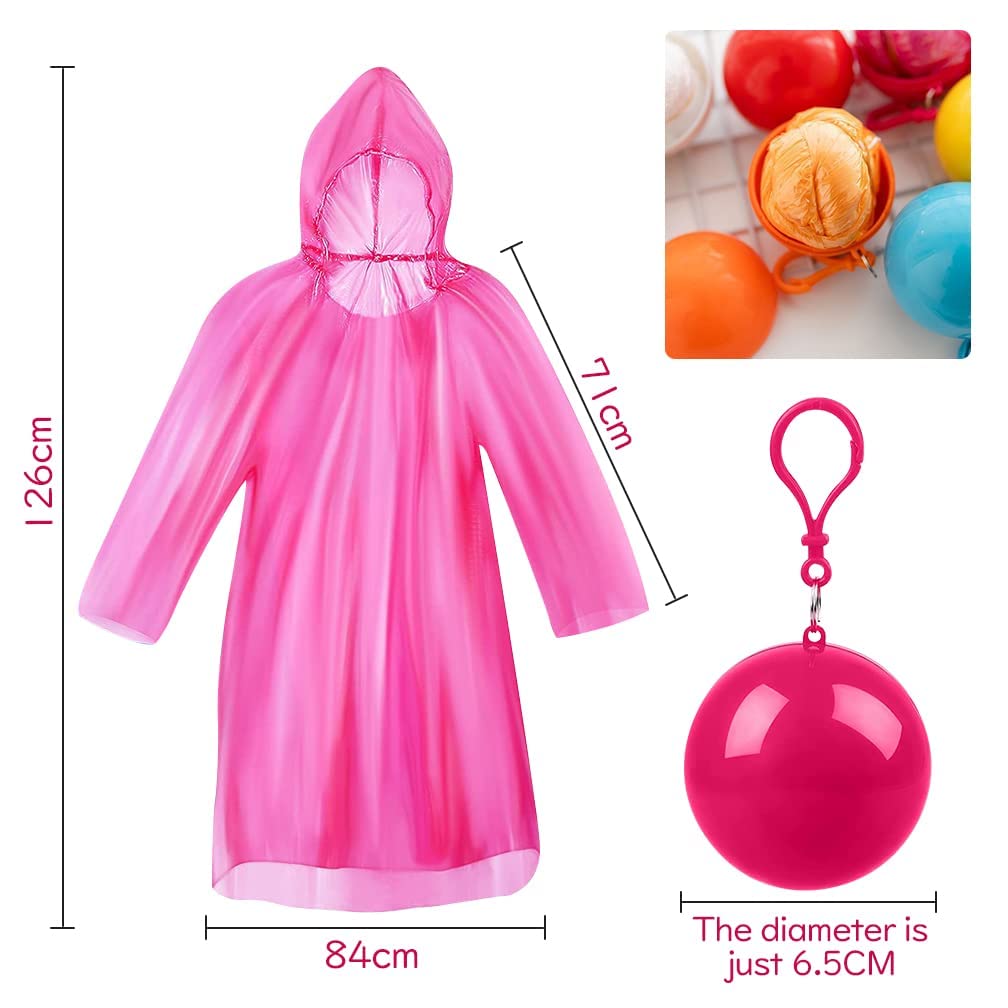 Disposable Emergency Rain Ponchos, Waterproof Raincoats In Keychain Ball