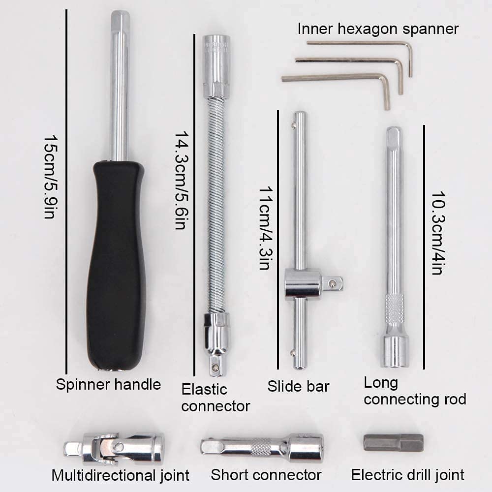 46 In 1 Multipurpose Steel Spanner Tool Hex Socket Combination Toolkit