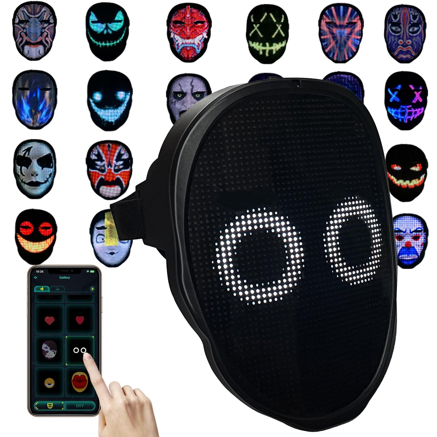 Led Mask App Controlled, Customizable Shining Mask