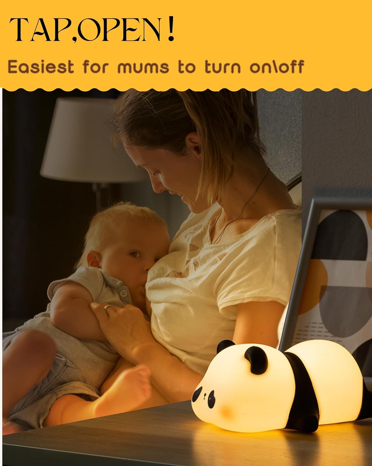 Cool Panda led Night Lights for Kids, Cool Animal Lamps, LED Lights for Room, Baby Night Lights for Nursery, Timer Auto Shutoff,Touch lamp,Battery Operated Night Lights, Panda Gifts