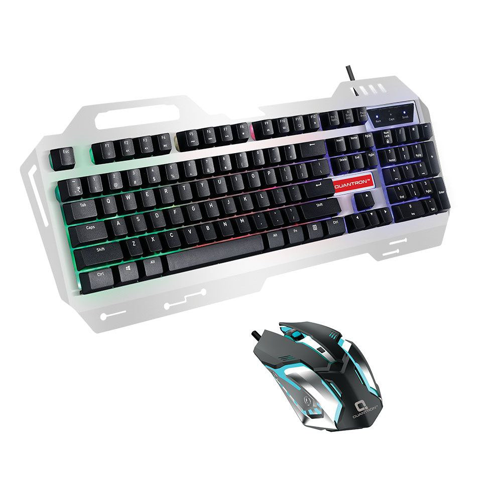 Quantron Metal QKB-12 USB Wired Keyboard & Mouse (Gaming Combo)