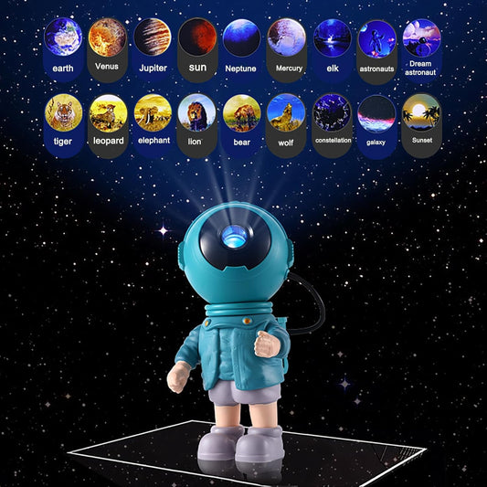 Astronaut Constellation Projection Lamp Projector,Planet Animal HD Focusable Galaxy Projector 18 Designs inbuilt