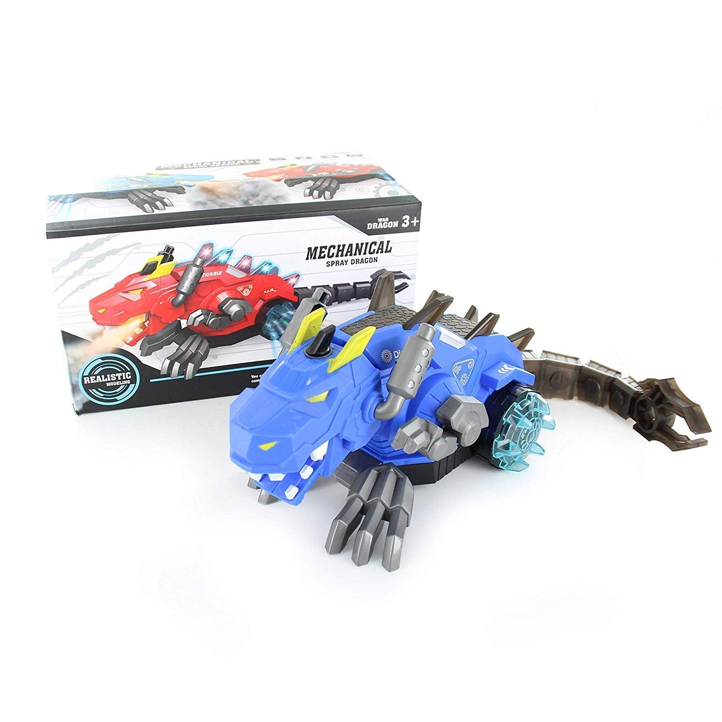 Mist Spraying Mechanical Transformer Robot Dragon Toy with LED Light and Sound Toy for Kids