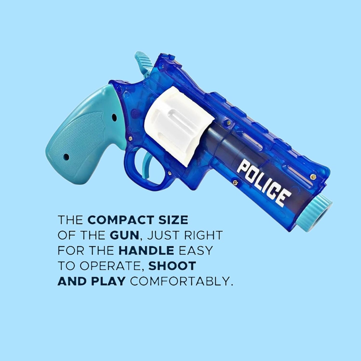 G400 Police Pistol Gun Foam Little Soldier Gun Toy, Safe and Long Range with 10 Bullets Dart for Boys and Girl (Blue)