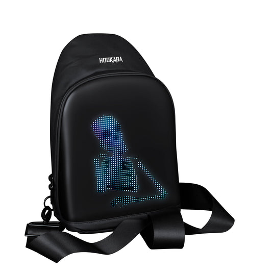 Hookaba: LED Unisex Sling Bag,1 year Manufacturer Warranty, For School, College,Travel, DJ nights, Live Concerts, Party & Gym, 9.6 inches Tablet Waterproof IPX5