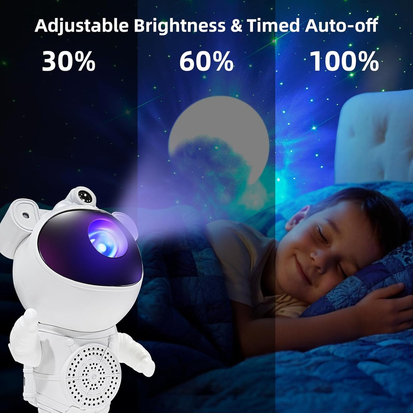 New Projector Galaxy Night Light Astronaut Light Projector,Astro Starry Nebula Led Lamp For Bedroom With Timer & Remote Control For Adults,Ceiling,Kids Room Decor,Mother'S Day Gift-Abs,White