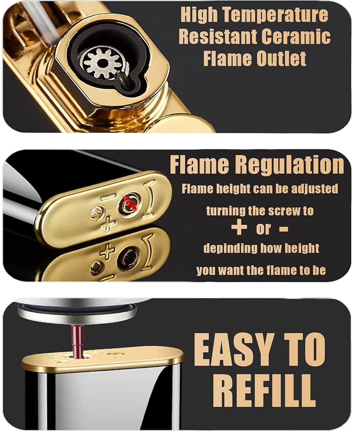 Double Flame Dragon Lighter,Lighter Outdoor Windproof Lighter Dual Arc Lighter Electric Lighters,Gas Not Included (Black)