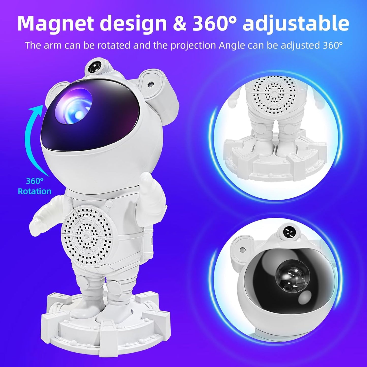 New Projector Galaxy Night Light Astronaut Light Projector,Astro Starry Nebula Led Lamp For Bedroom With Timer & Remote Control For Adults,Ceiling,Kids Room Decor,Mother'S Day Gift-Abs,White