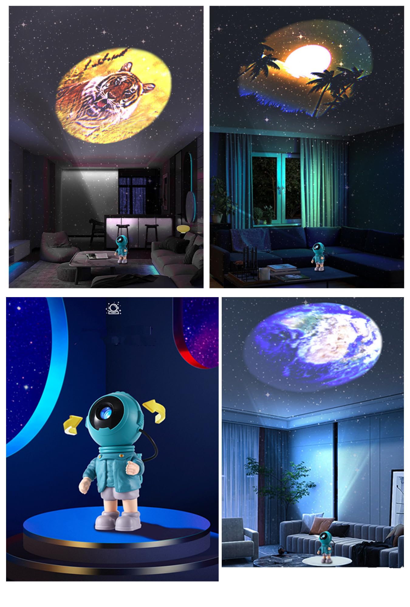 Astronaut Constellation Projection Lamp Projector,Planet Animal HD Focusable Galaxy Projector 18 Designs inbuilt