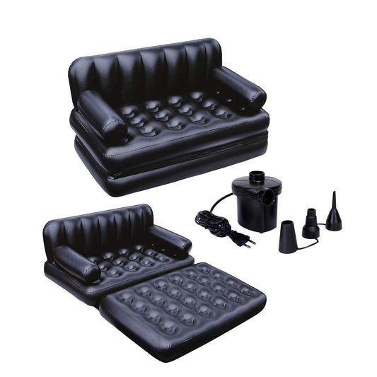 Bestway Air Sofa Bed 5 in 1 Inflatable Couch with Air Pump (Black)