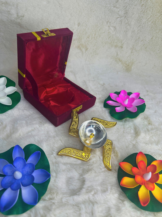 Giftpack Swastik Metal Diya Premium Diwali Gift