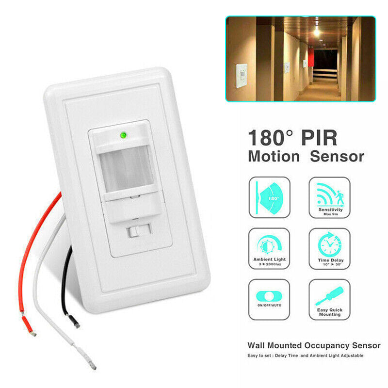 AC 220-240V PIR Motion Sensor Light Switch Detector Infrared Wall Occupancy