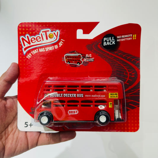 NEEL Toys Pull Back DD Bus Double Decker Action Replica  No Battery No Remote