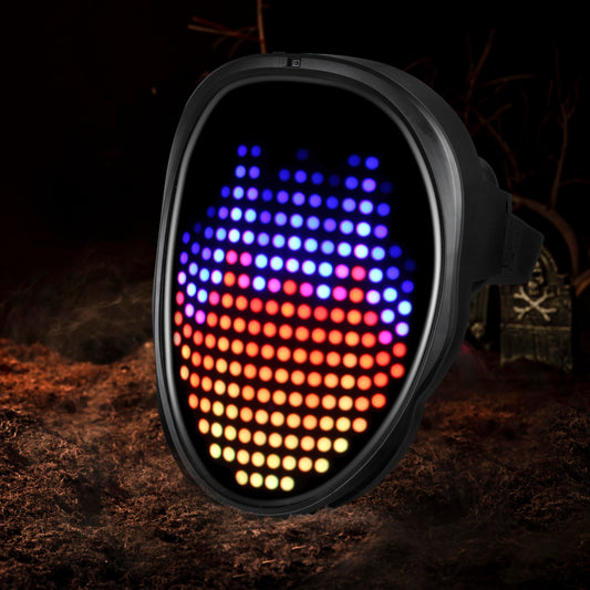 Hookaba: Enigma Eyes-App Controlled-Unisex Adult LED Mask for Halloween, Birthday Party,Wedding Party, DJ night, Live Concert,Stage Performance