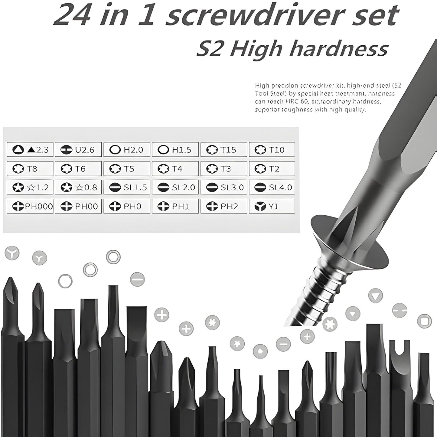 24-in-1 Screwdriver Set with Case - Magnetic Micro Driver Tool Kit | Portable Versatile Precision Screwdriver Set for Fixing & Repair Electronics, Jewelers, PC, Glasses, Watch, Phone (1 Set)