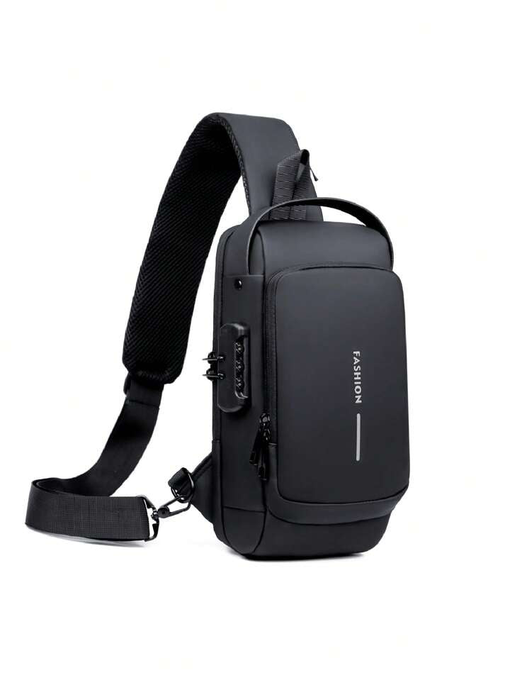 Riding Crossbody Bag With USB Charging Port Anti-Theft Password Lock Motorcycle Chest Bag