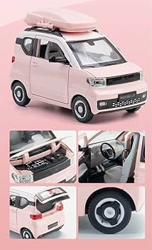 1:24 Mini EV Car Die Cast Model Simulation Diecast Metal Alloy Model car Sound Light Pull Back Collection Kids Toy Gifts A550